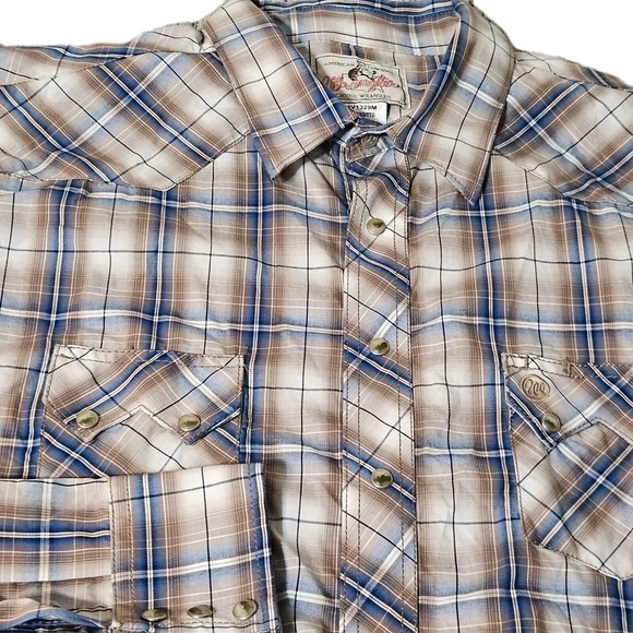 Wrangler‎ Pearl Snap Western 2XL Shirt Tartan Plaid Flannel Cowboy L/S - Picture 1 of 6